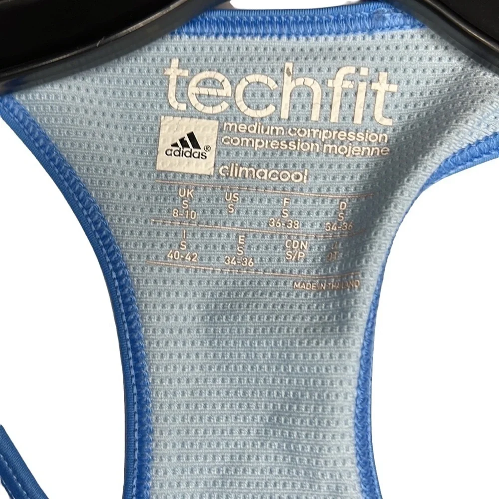 Womens Adidas Tech Fit Sports Bra Size Small Blue